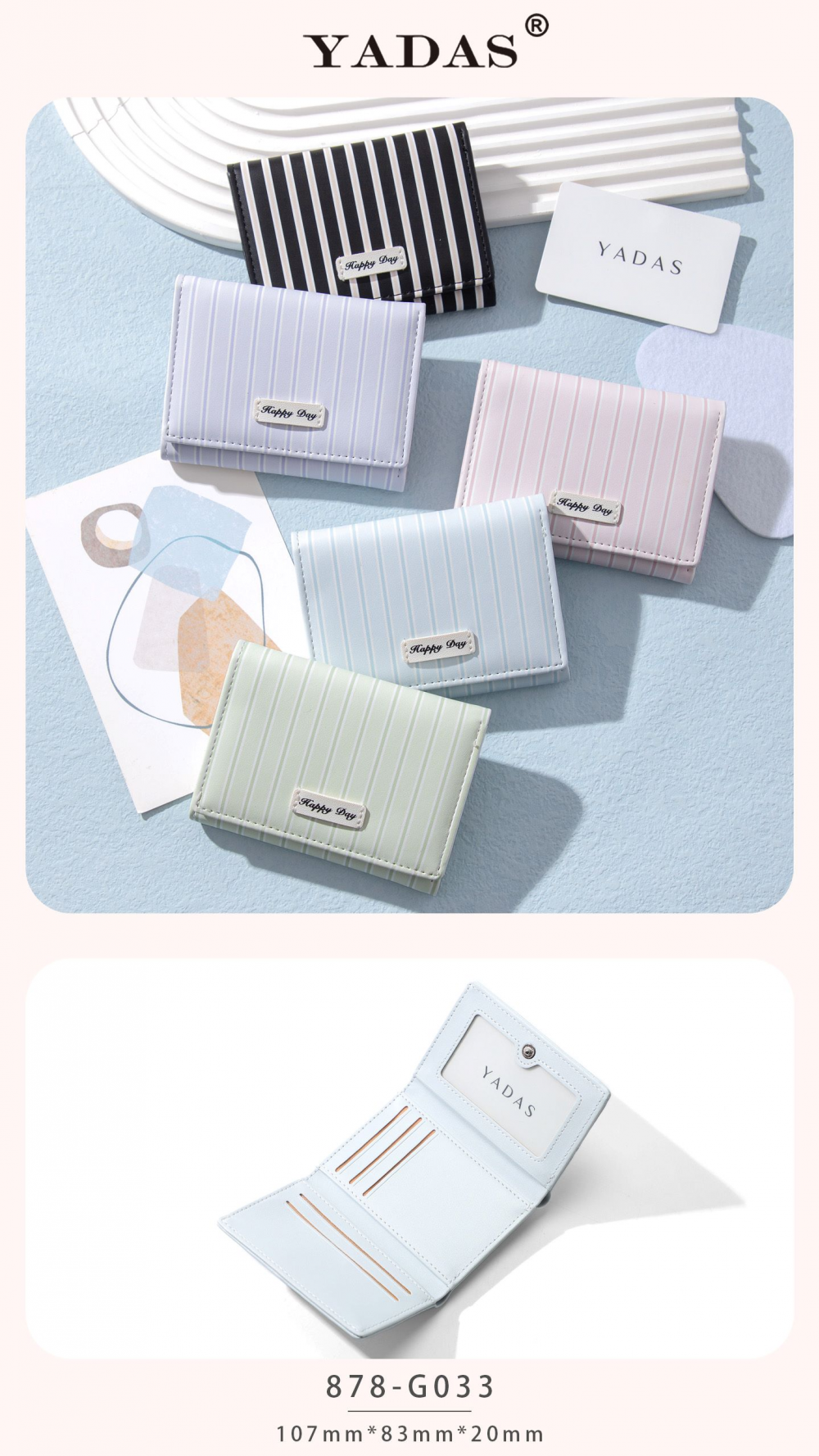 Striped Printed Ladies Wallet