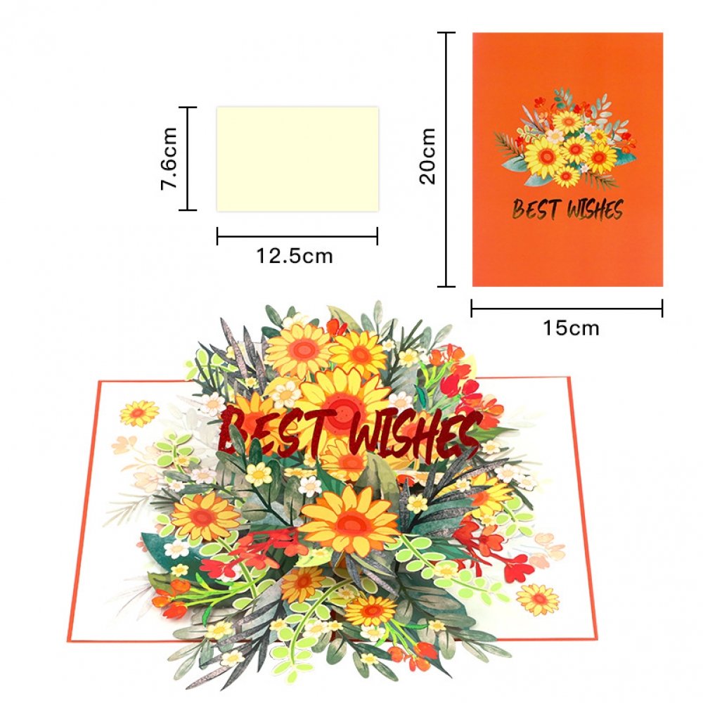 Orange-Sealed Rotating Sunflowers Card