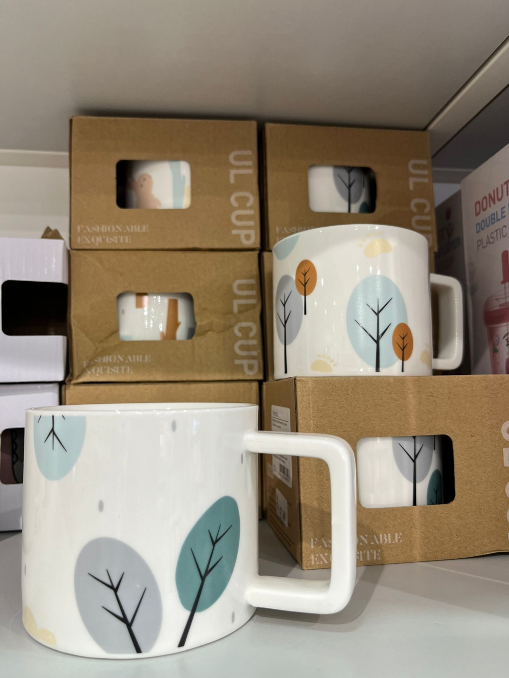 Forest Story Square Handle Ceramic Cup/360ml/Mixed