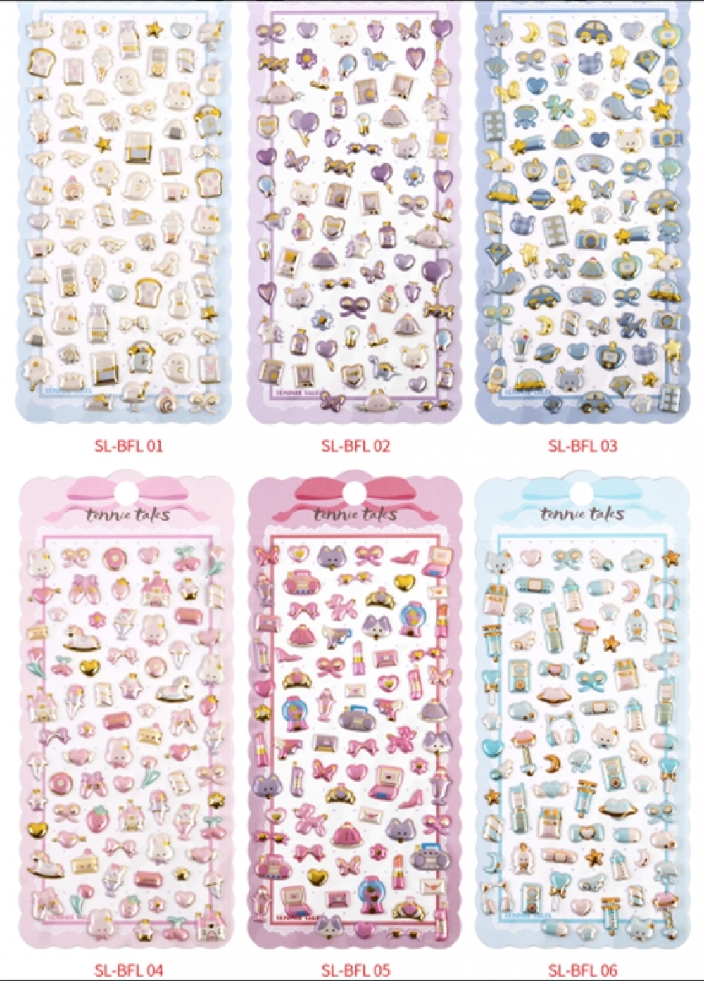 Pearlescent Gold Foil Pearl Fun Stickers/Mixed