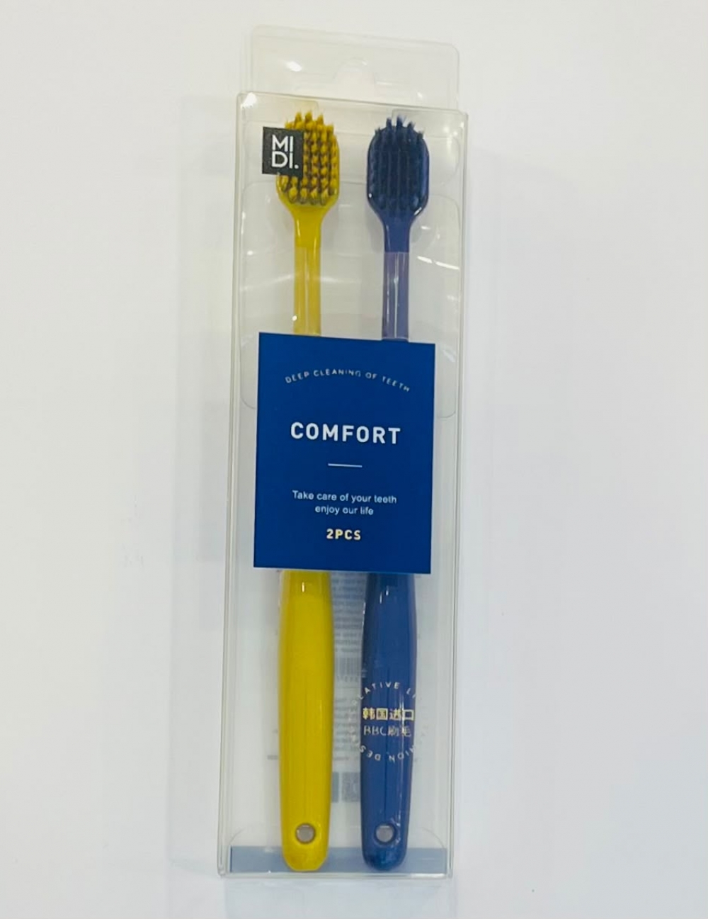 Korean Soft Toothbrush 2 pcs Yellow Blue