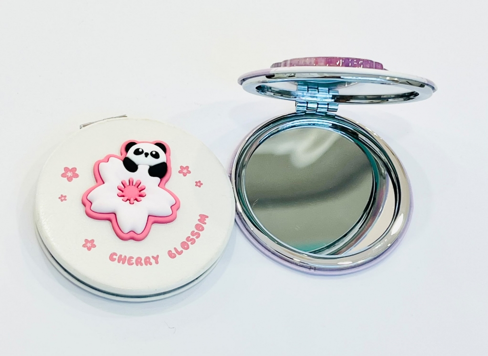 Cherry Blossom Panda Round Double Sided Mirror Assorted
