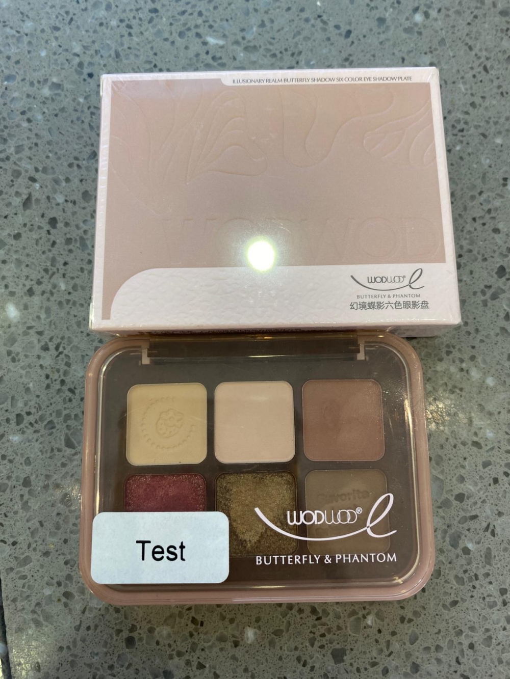 Wodwod Fantasy Butterfly Shadow Six-Color Eye Shadow Palette #03 Pink Mist Bubble/Sweet Cool Pink Black Smoky