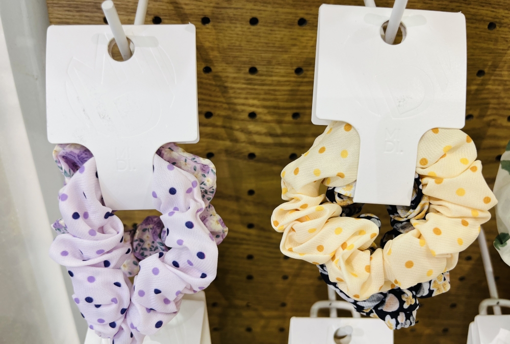 Dotted Floral Piggy Tail Hair Ties/2pcs/Mixed