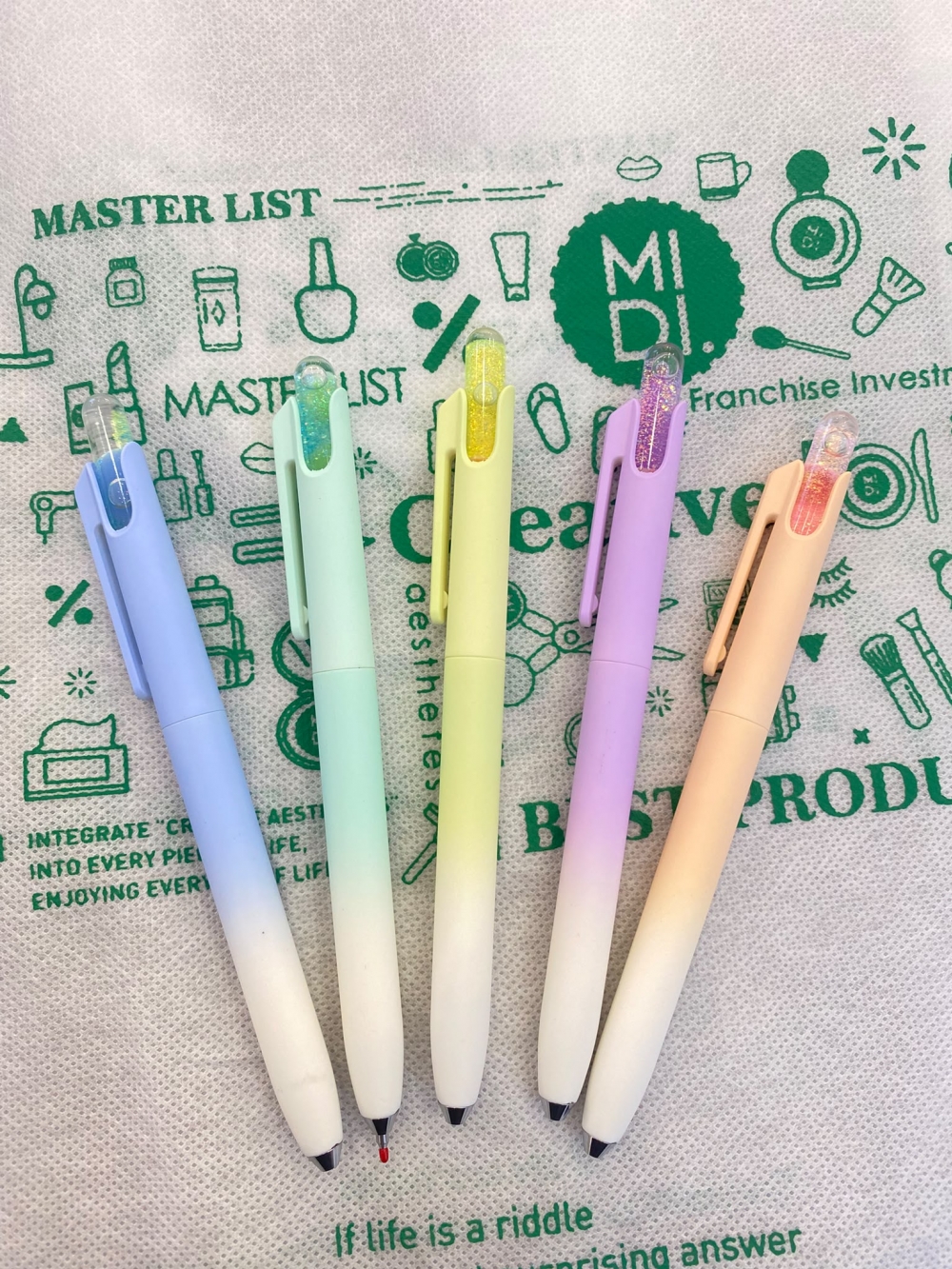 HS361 message bottle press gel pen