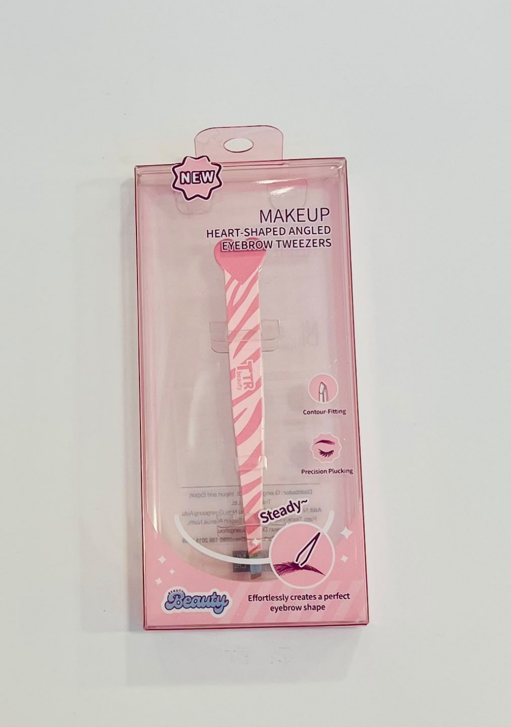 MIDI Pink Bubble Series Heart Shaped Eyebrow Tweezer