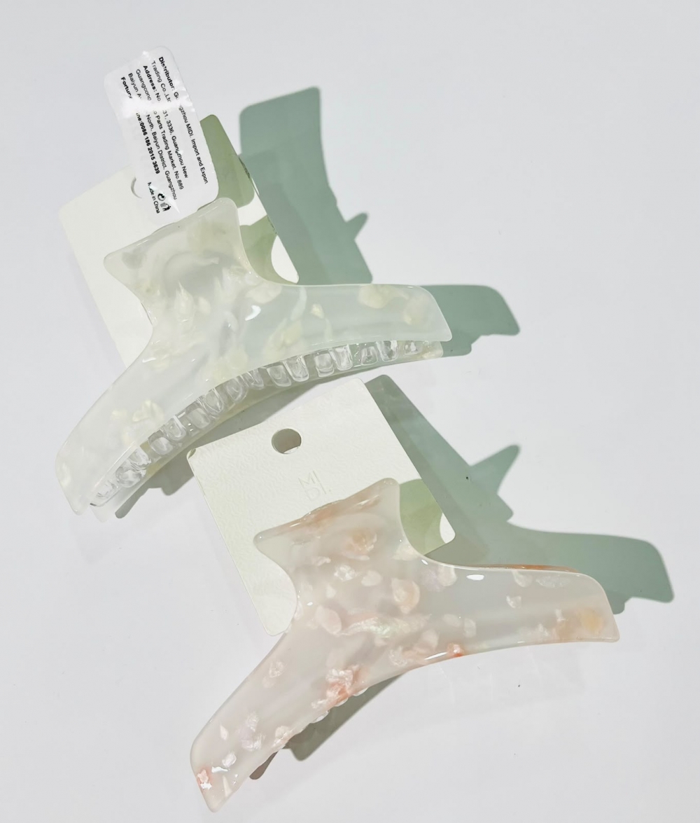 Icy Clear Petal Curved Large Claw Clip Assorted