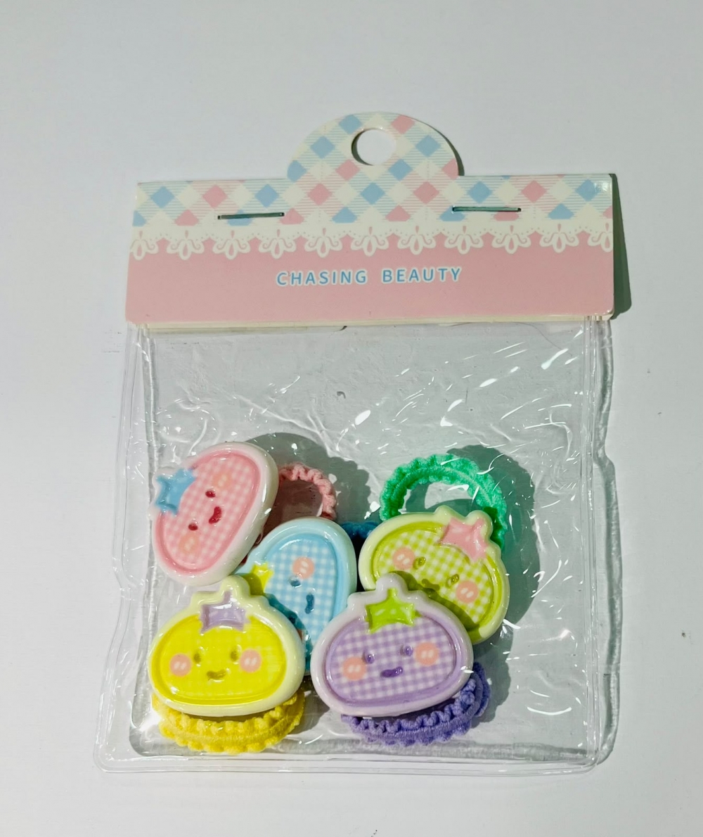 Colored Fruit Bagged Children S Elastic Bands 5 Sets