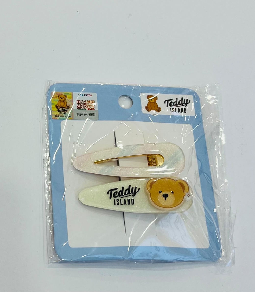 Striped Bear Gold Plated Pair Duck Clip Assorted