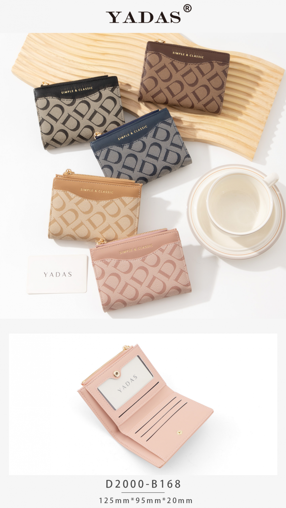 PVC Printed Single Pull Two Fold Wallet
