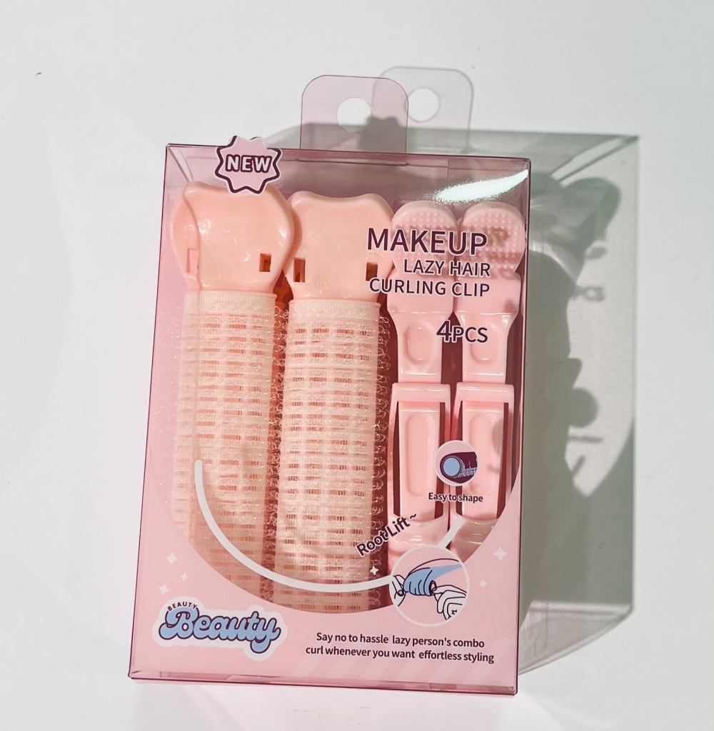 MIDI Pink Bubble Series Lazy Curling Clips 4 Pieces