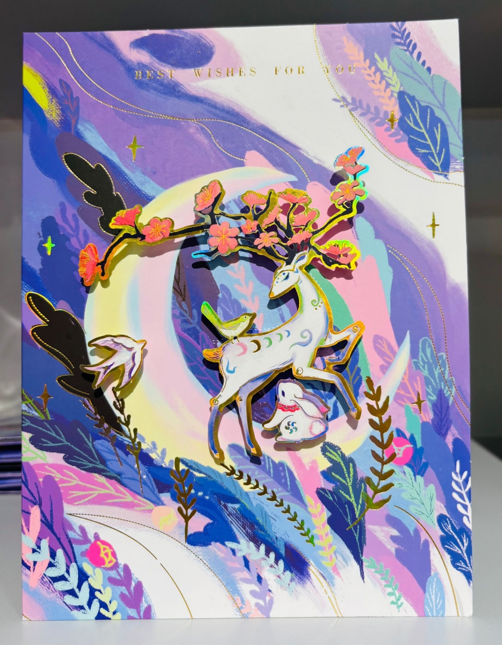 Moon Light Deer Habitat Card/15*20cm