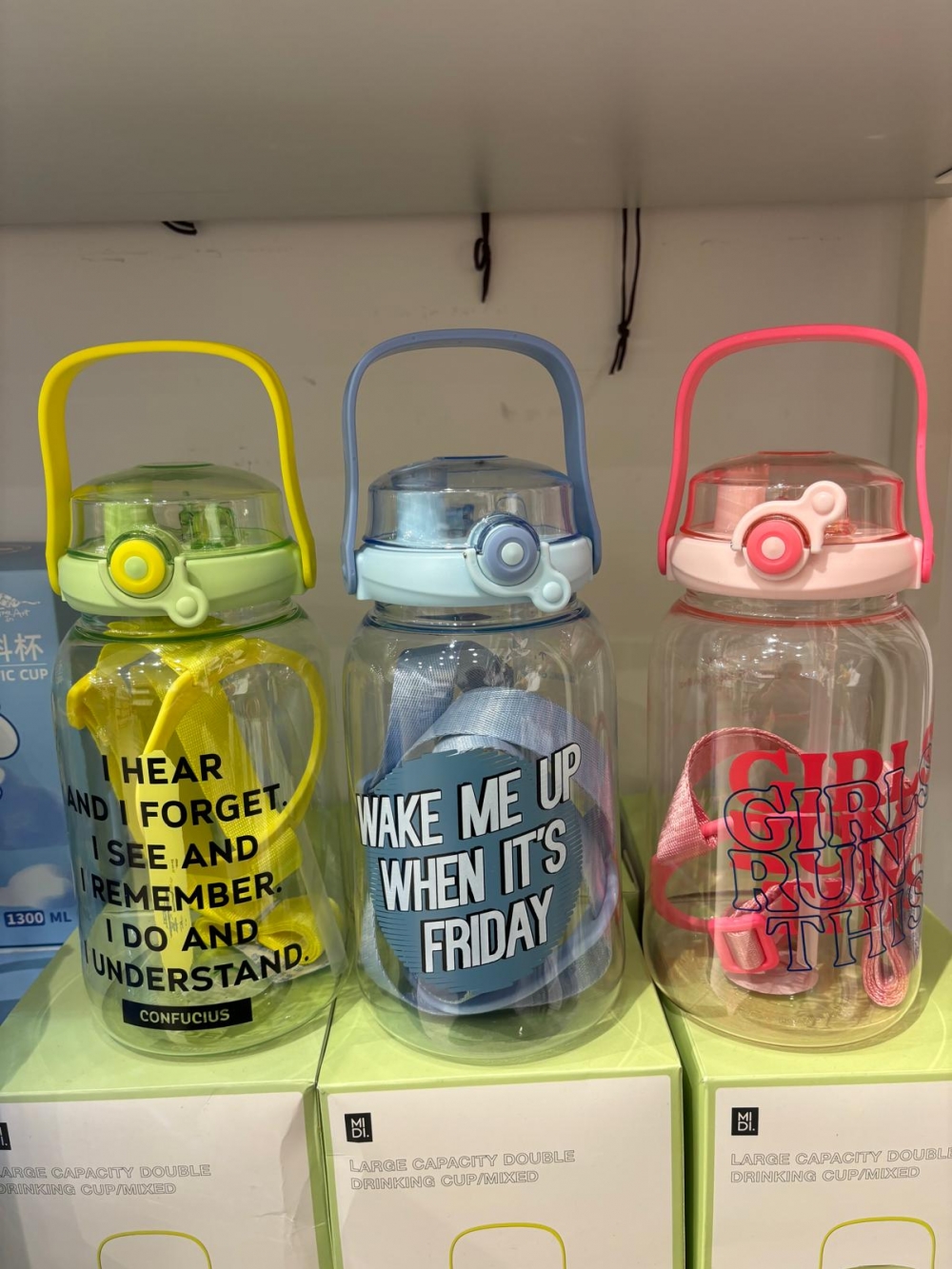 Large Capacity Double Drinking Cup/1500ml/Mixed