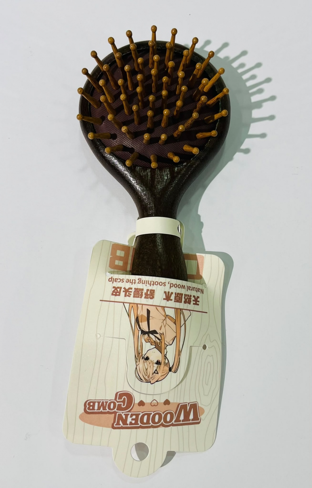 Gold Sandalwood Massage Comb Small Round