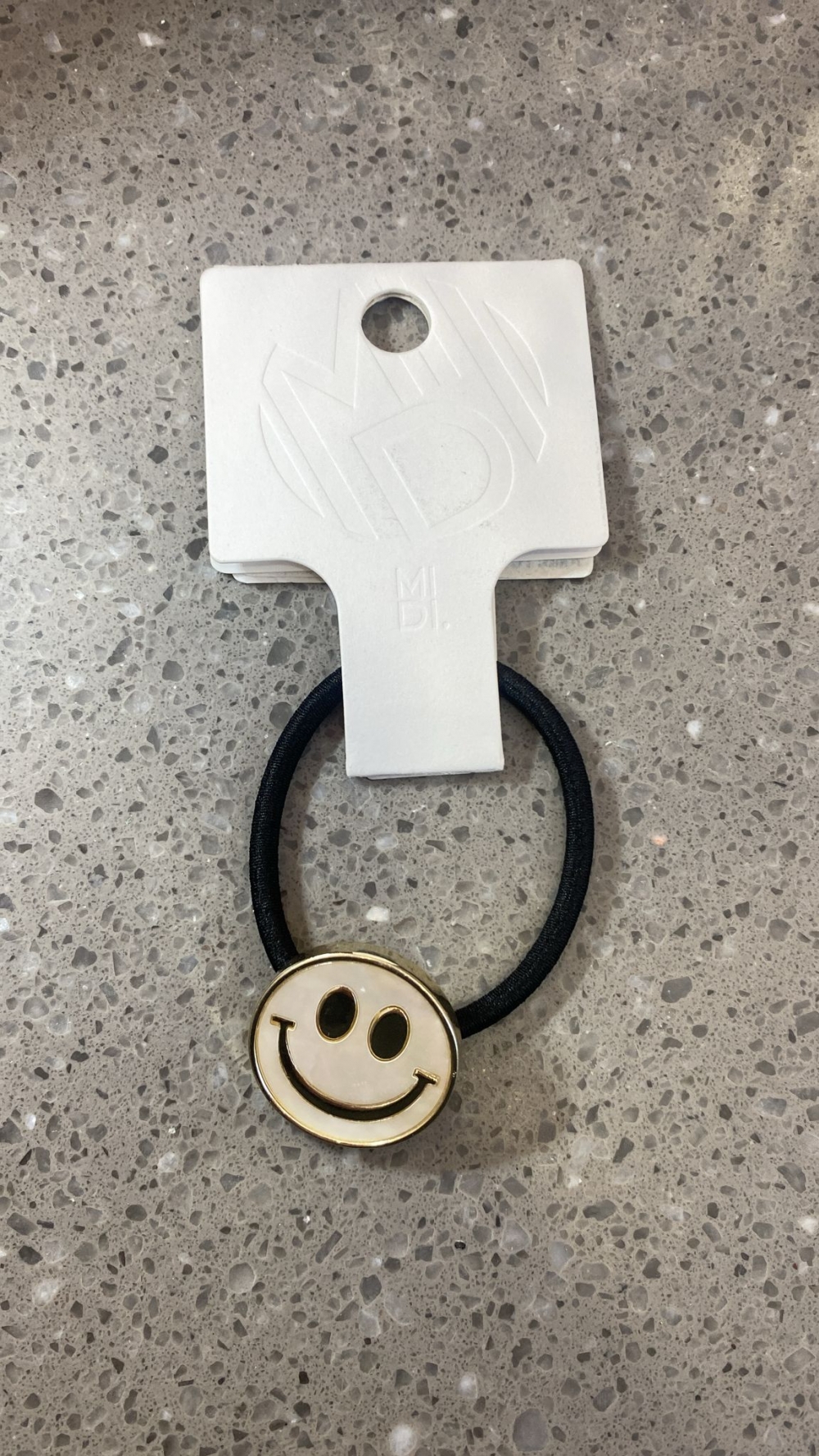 Korean Style Cute Smiley Hair Tie Black
