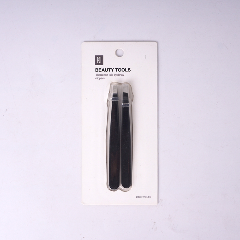 Black eyebrow clip (flat+oblique mouth)