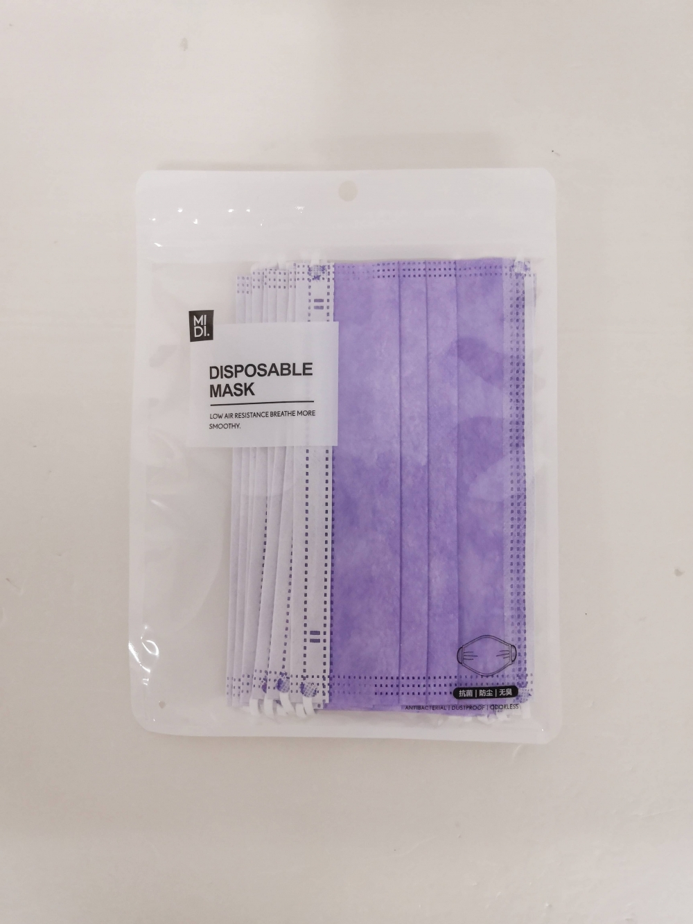Colourful disposable mask 10 pcs/Purple