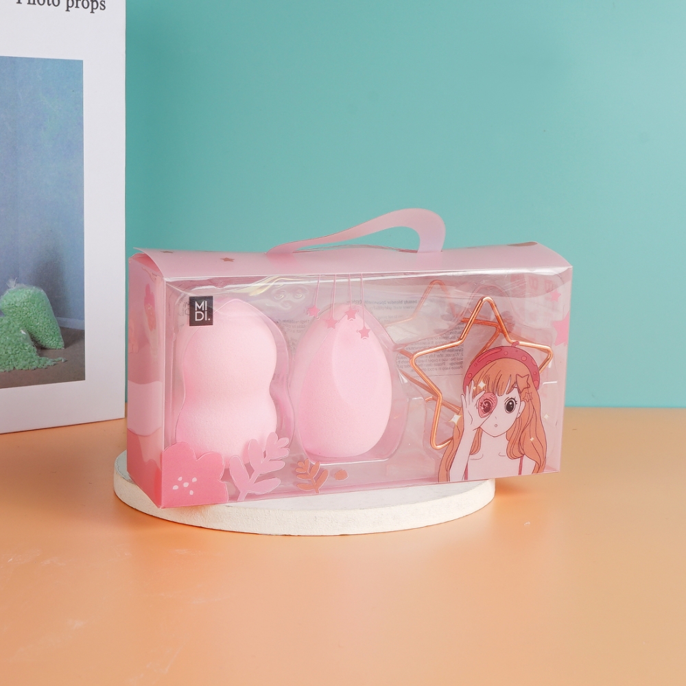 Girl powder beauty egg 2 sets + metal holder