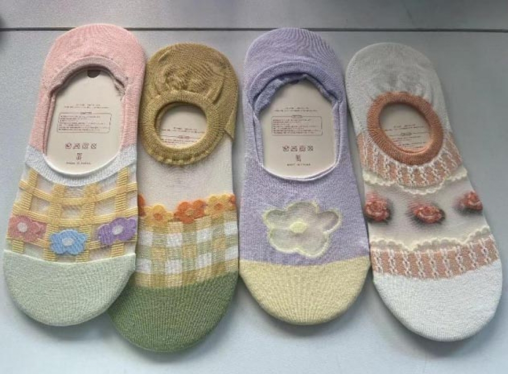 Sweet Tie flower women boat socks two pairs outfit/mix