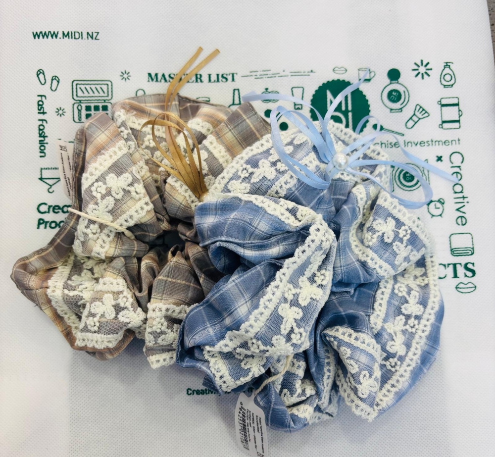 Blue Brown Academia Scrunchie Assorted