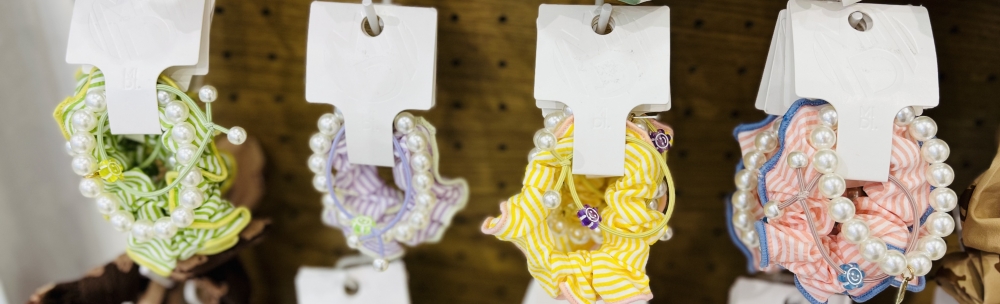 Striped Pearl Hairband/3 Sets/Mixed