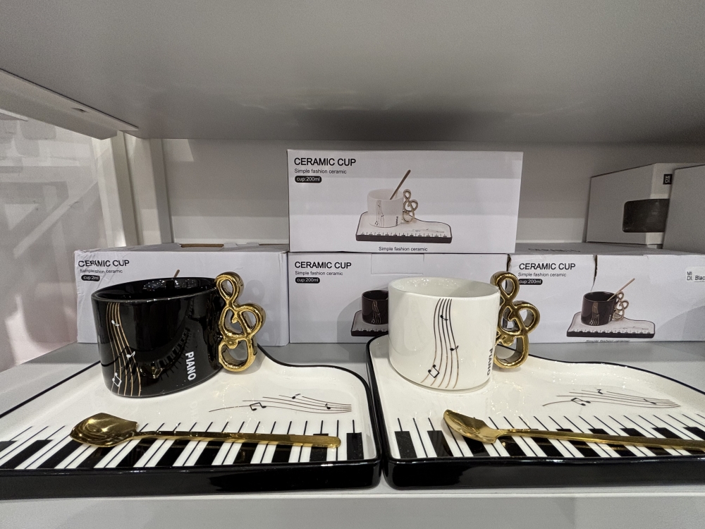 Creative Piano Ceramic Cup and Saucer Set