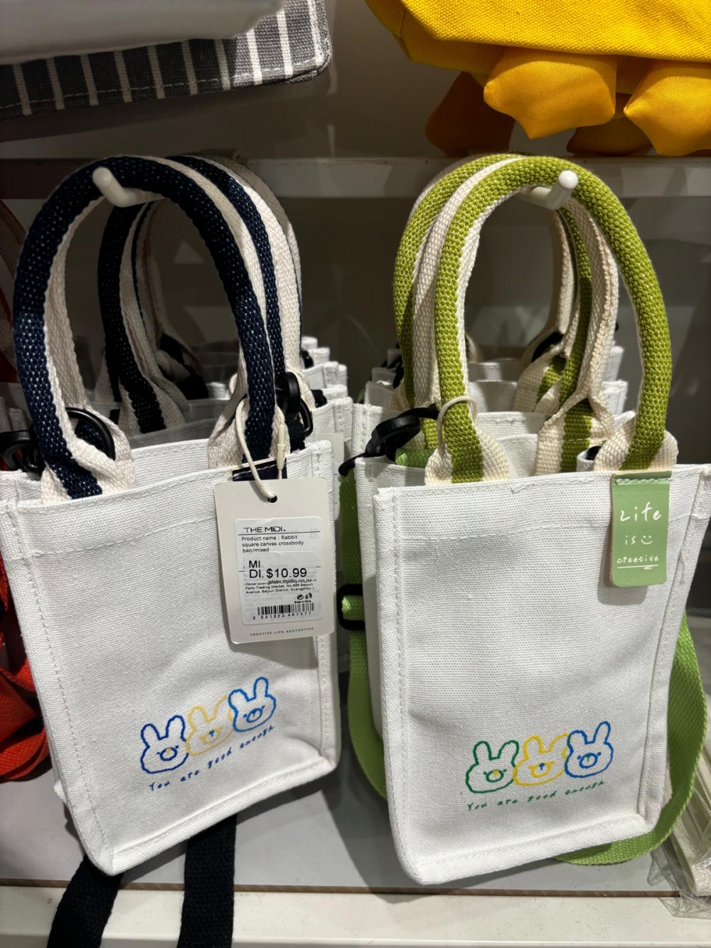 Rabbit Square Canvas Crossbody Bag/Mixed