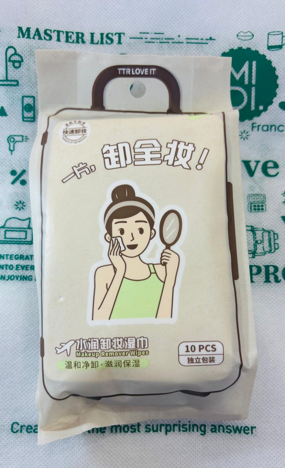 TTR Light Travel Plus Moisturizing Makeup Remover Wipes 10 pcs