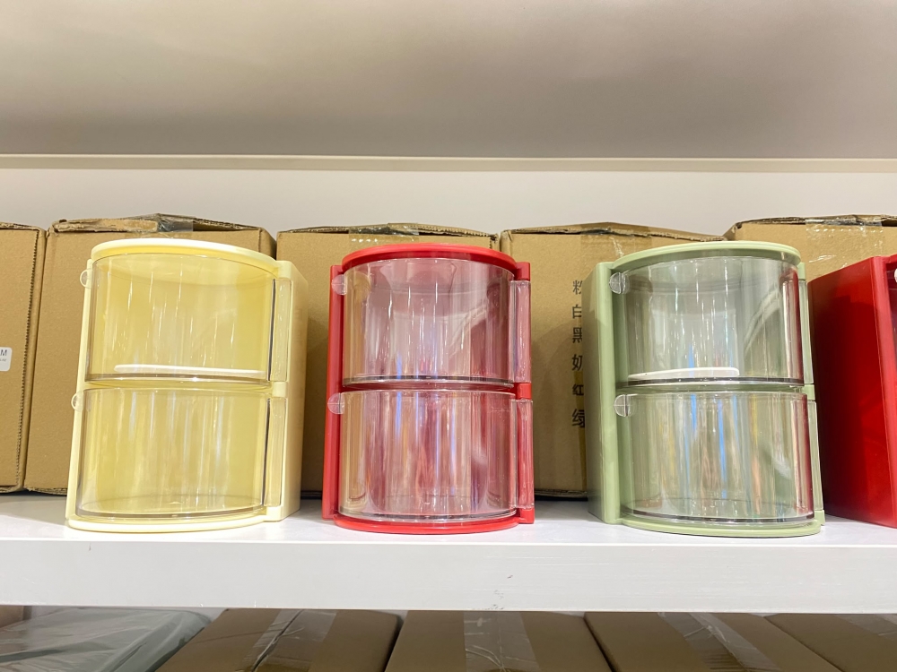 Morandi Color Nice Double Layer Round Storage Box Assorted