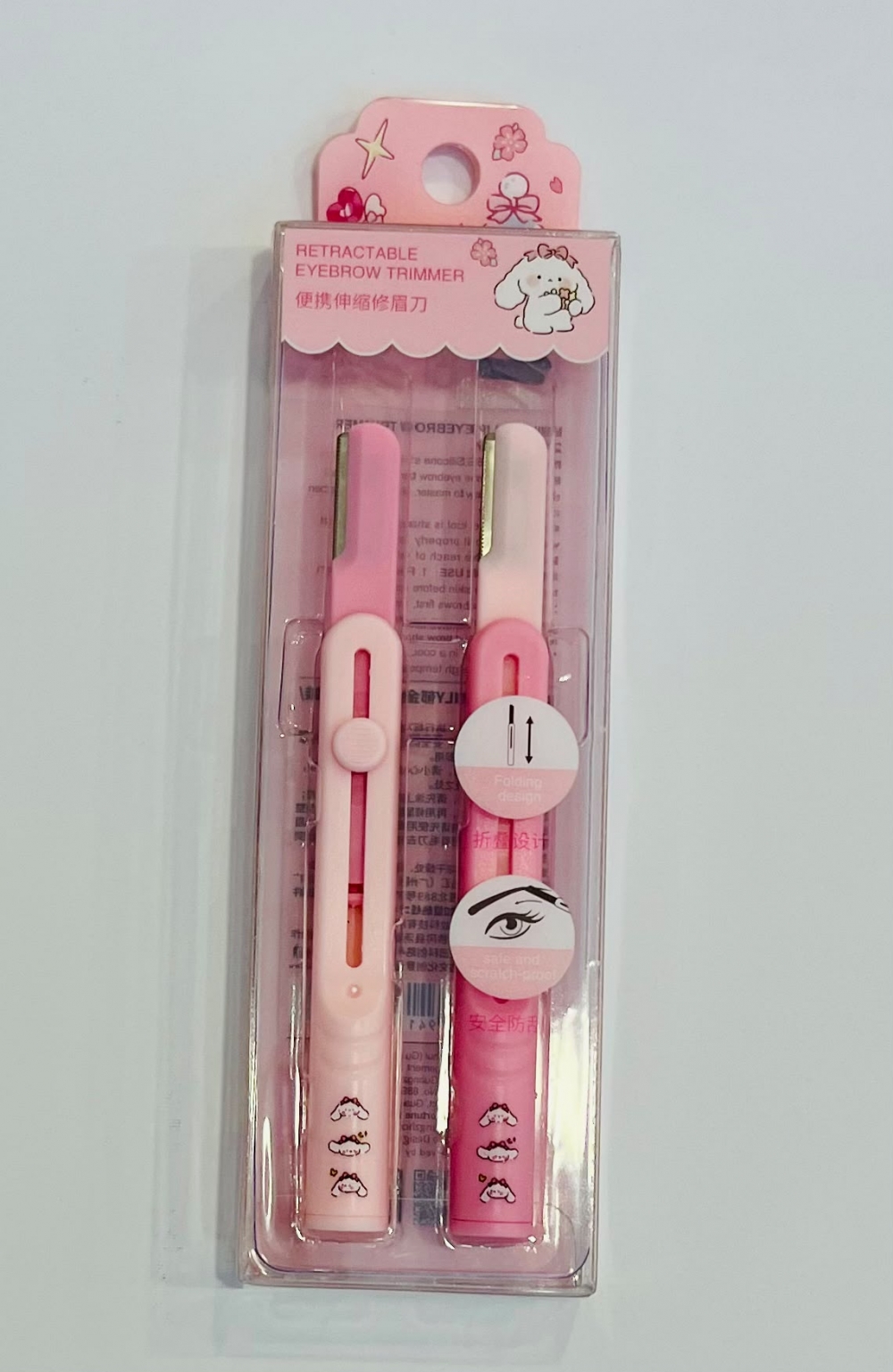 EMILY Tulip Eyebrow Trimmer Knife 2 pcs Pack Pink
