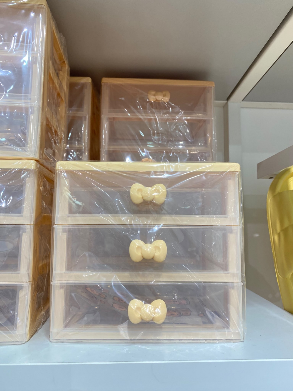 Capybara Bow Clear Three Layers Drawer Organizer