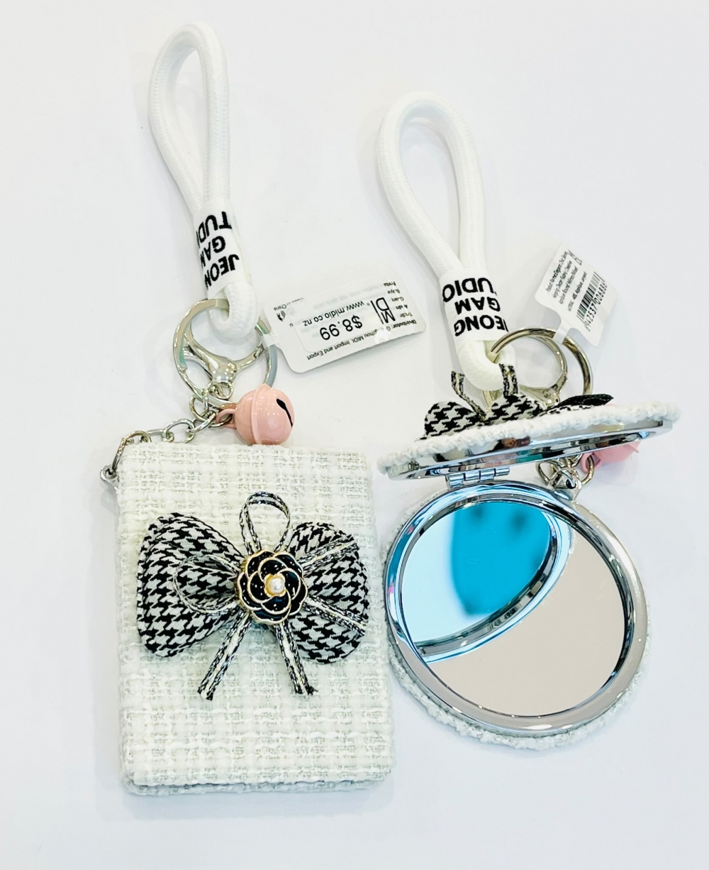 Elegant Chanel Inspired Series Hanging Ornaments Creative Fabric Appliqu Square Mirror Assorted