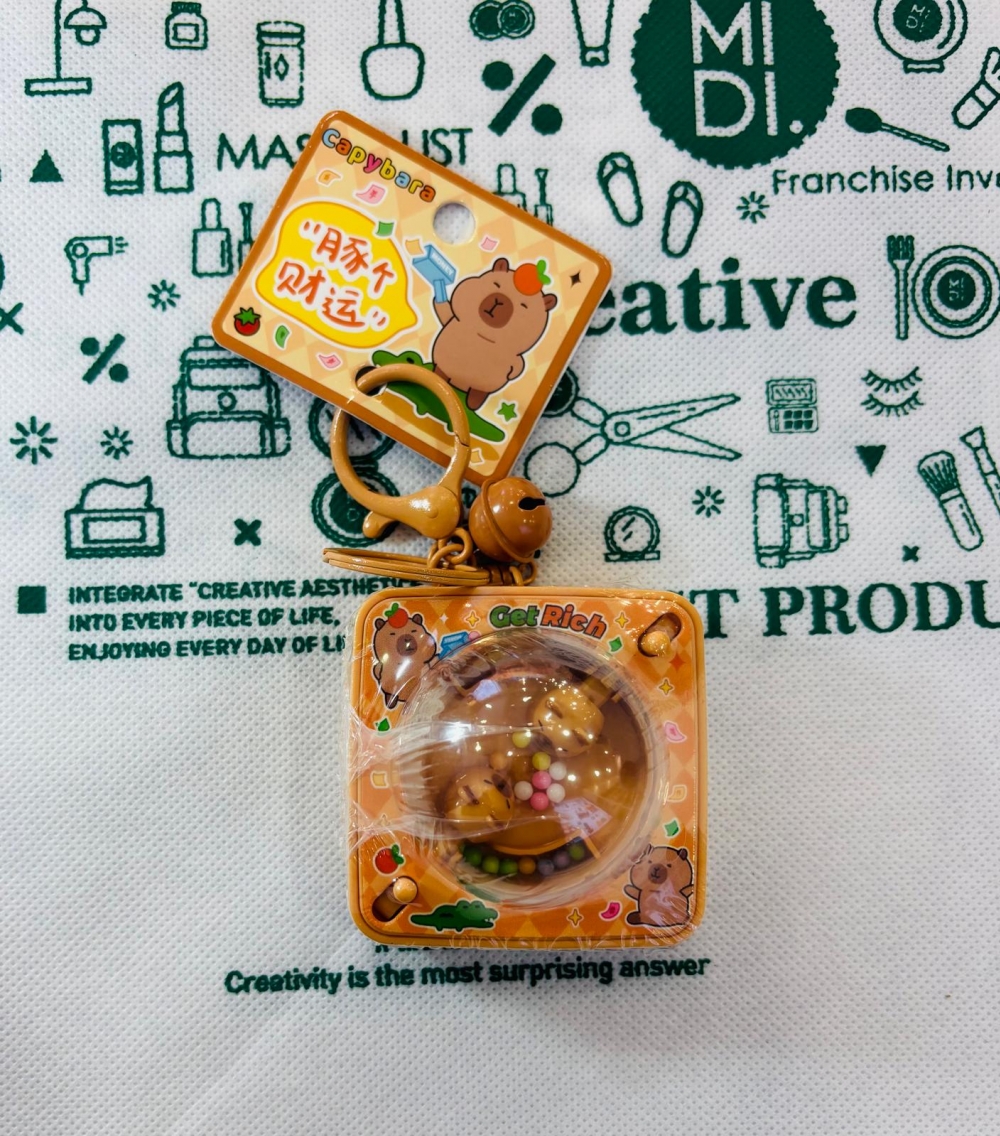 Cute capybara paceating machine bell button