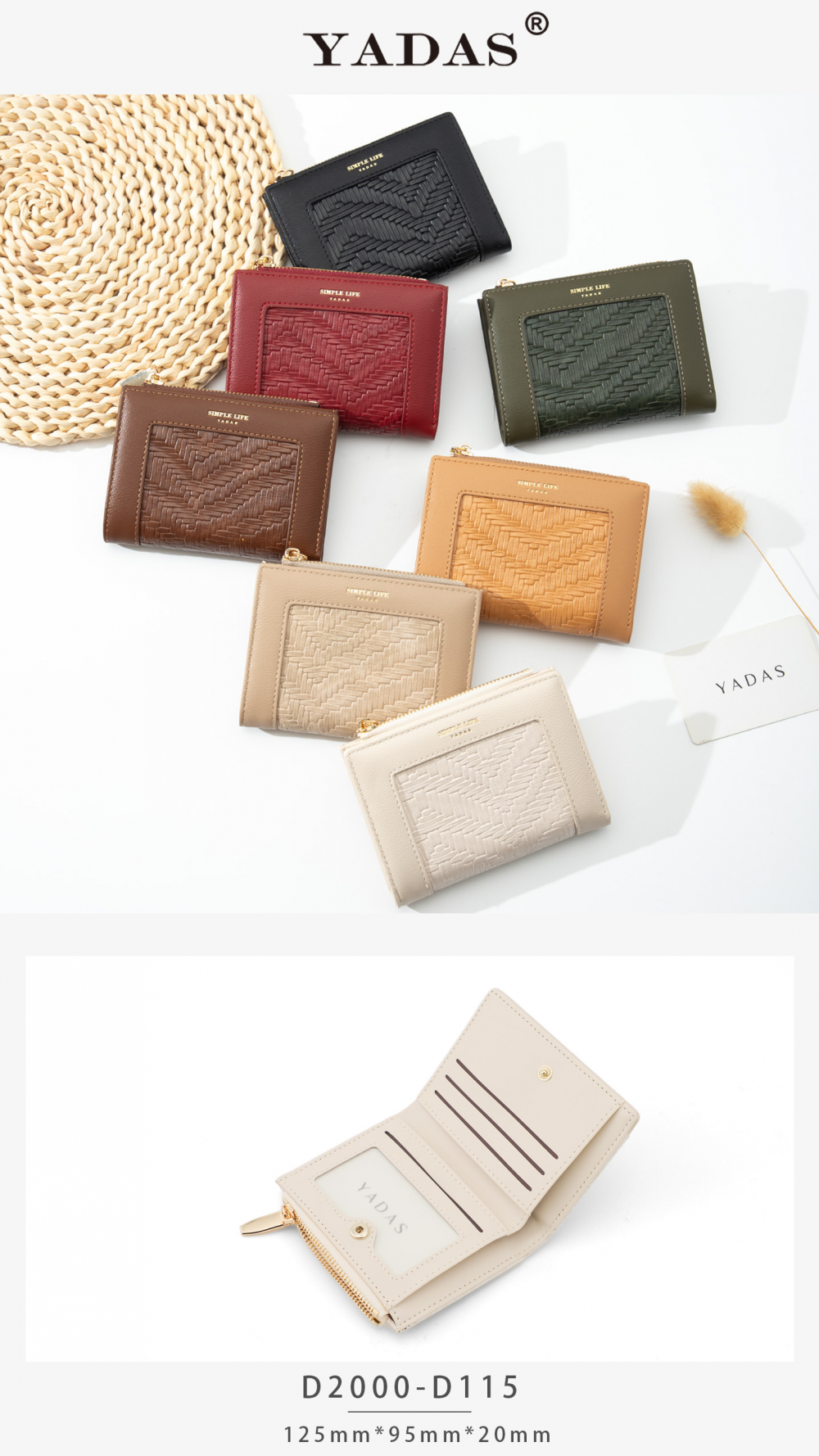 Embossed Two Fold Ladies Wallet
