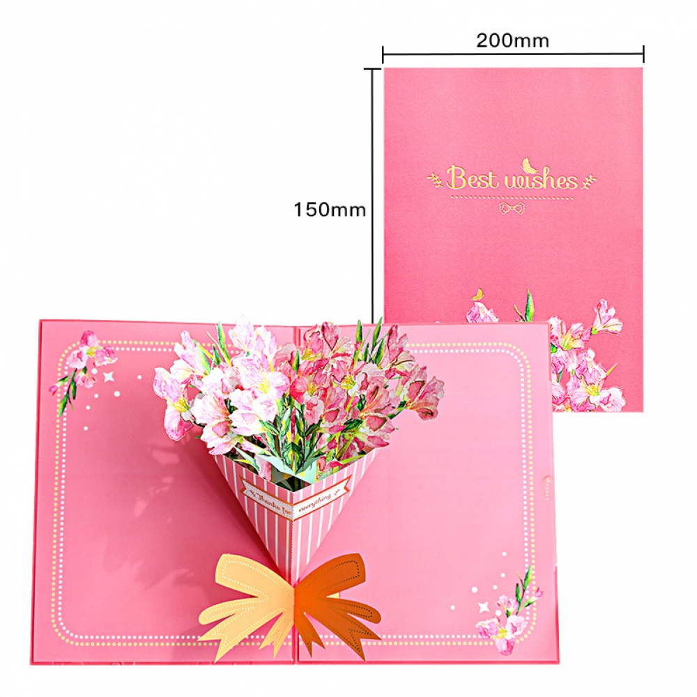 Gilded Gladioli Bouquet Card