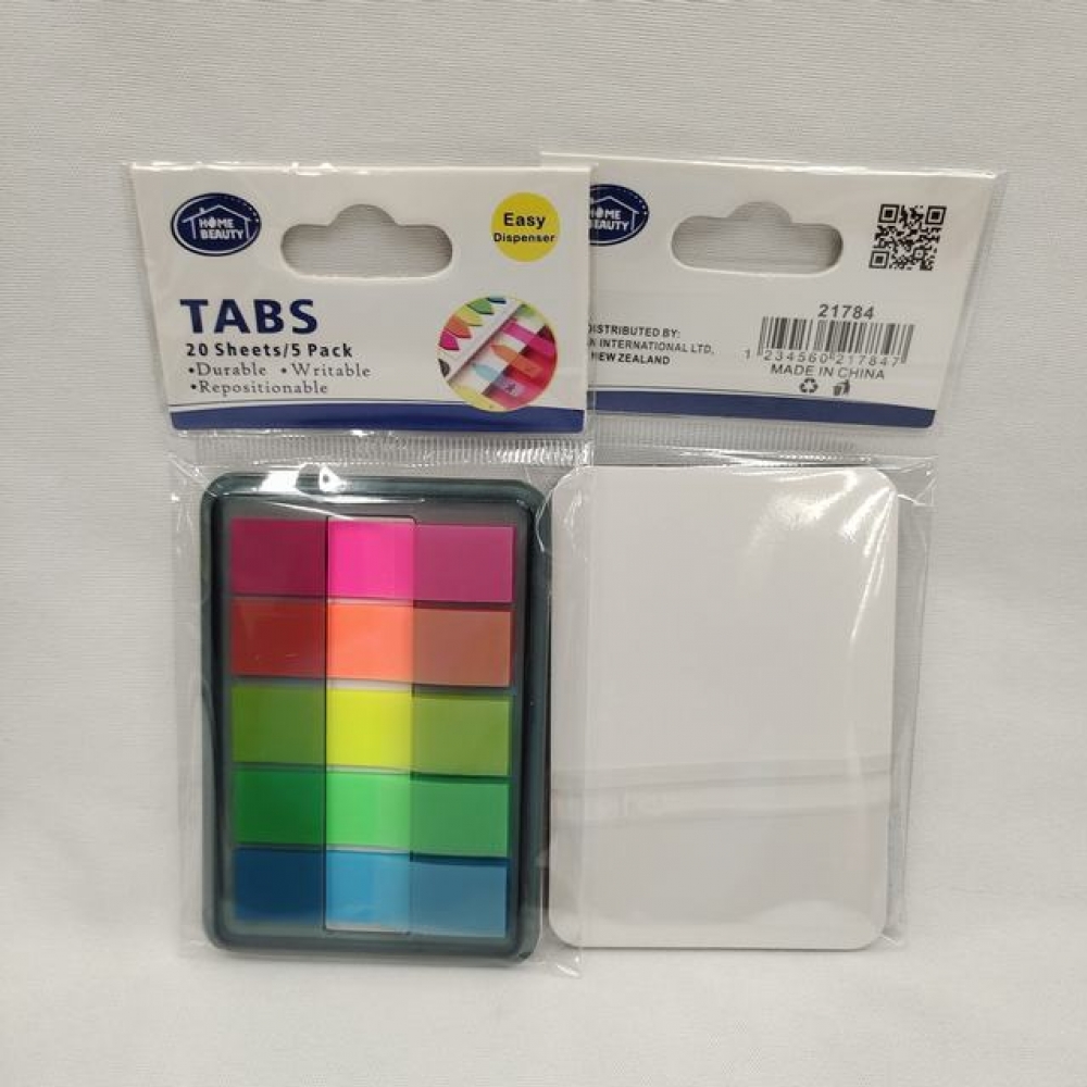 Page Marker Stickers/20 Sheets/5 Pack Tabs
