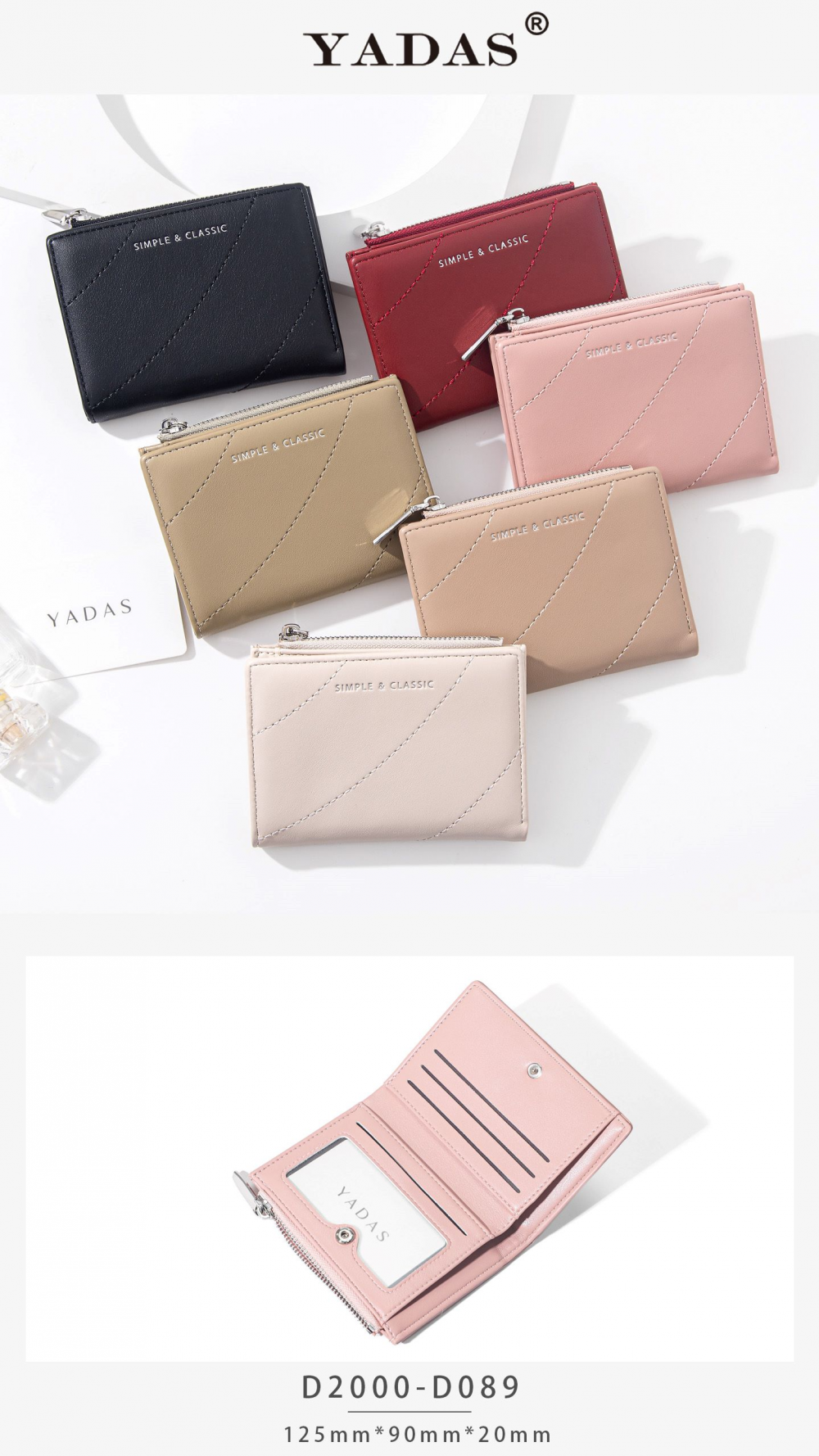 Two Fold Embroidery Thread Women S Wallet