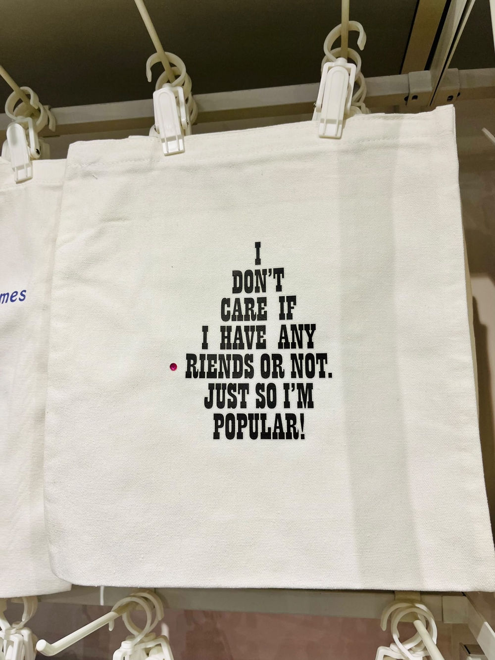 English Alphabet Canvas Bag White