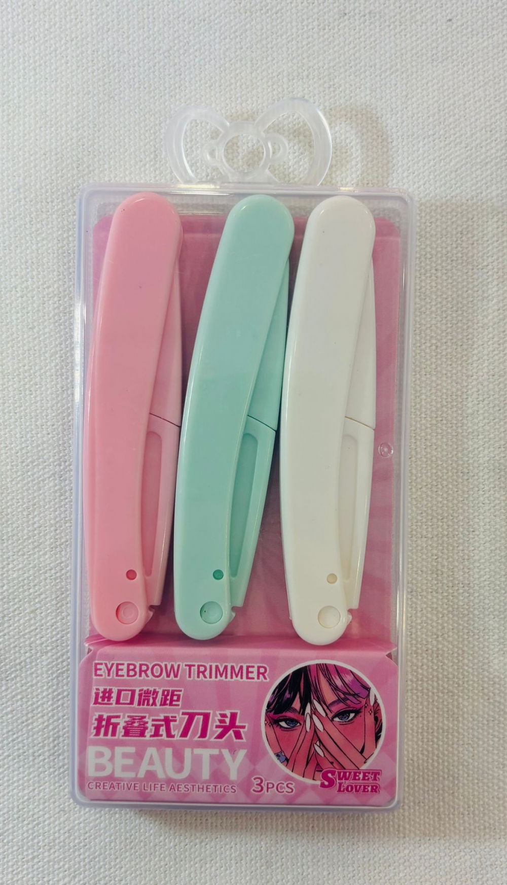 Macro Folding Eyebrow Trimmer 3 pcs Assorted