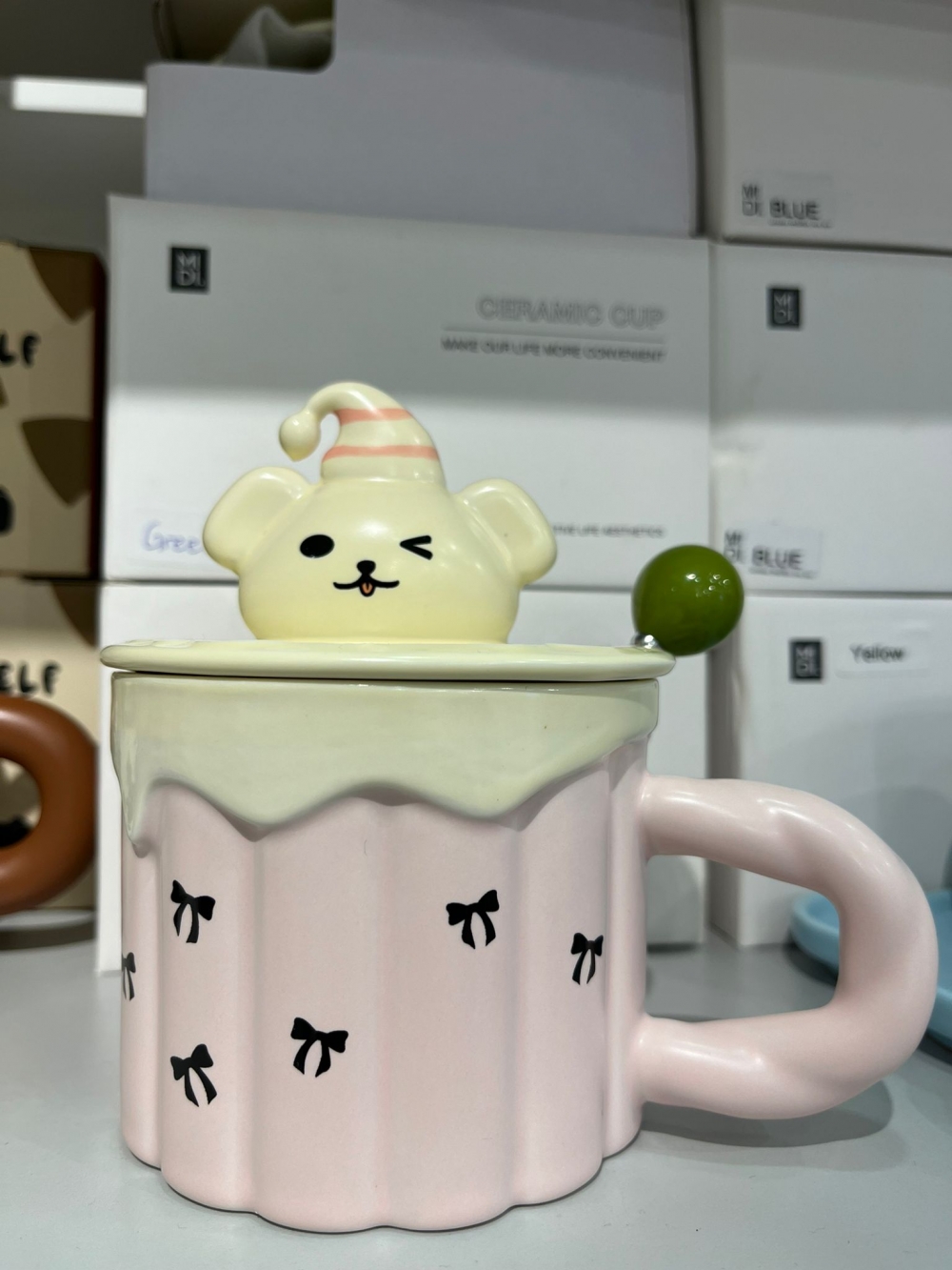 450ml Creamed dog pastry ceramic cup/mixed