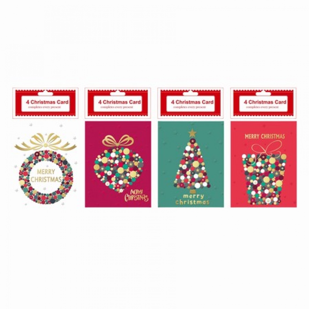4pcs Christmas Card (11.5*19cm)