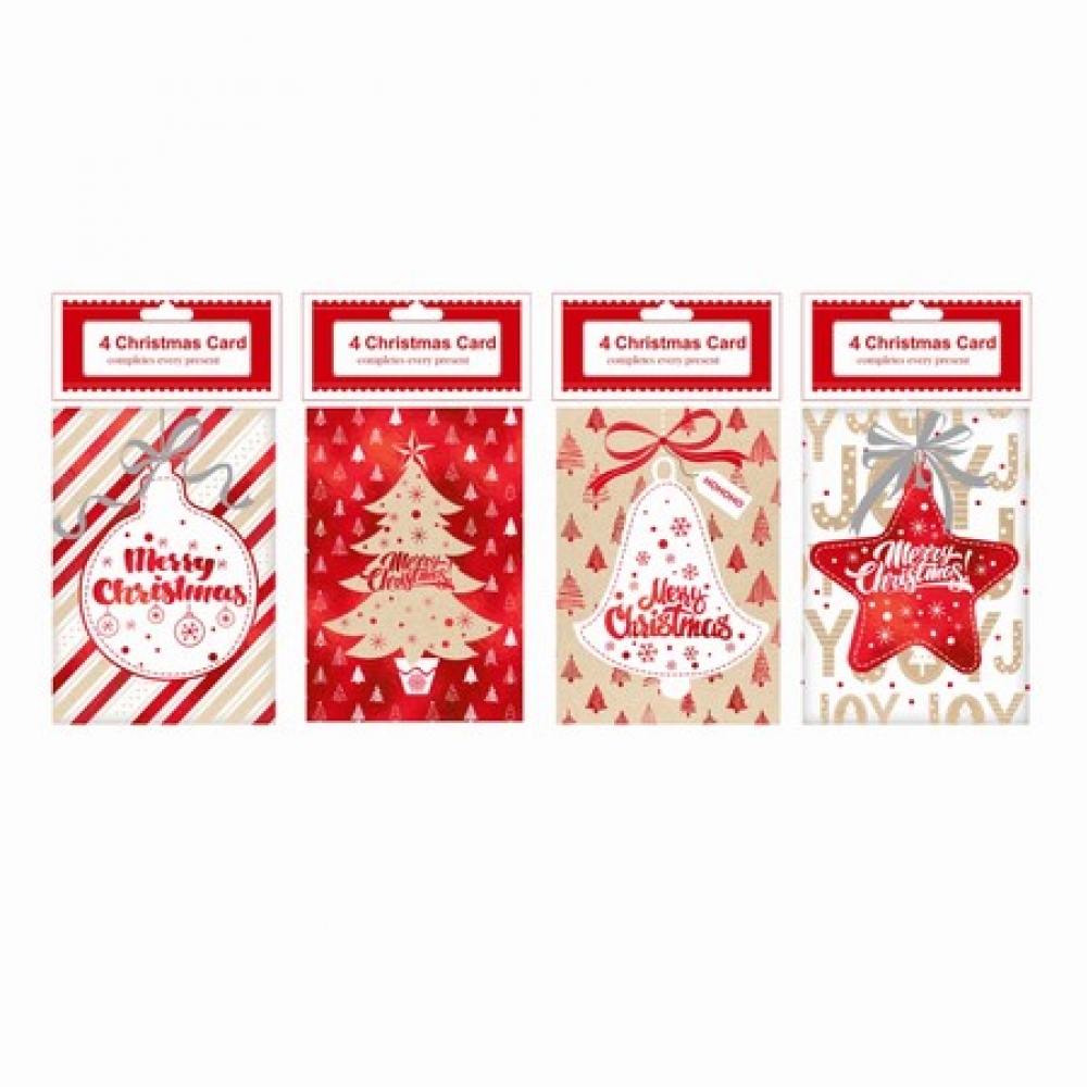 4pcs Christmas Card (11.5*19cm)