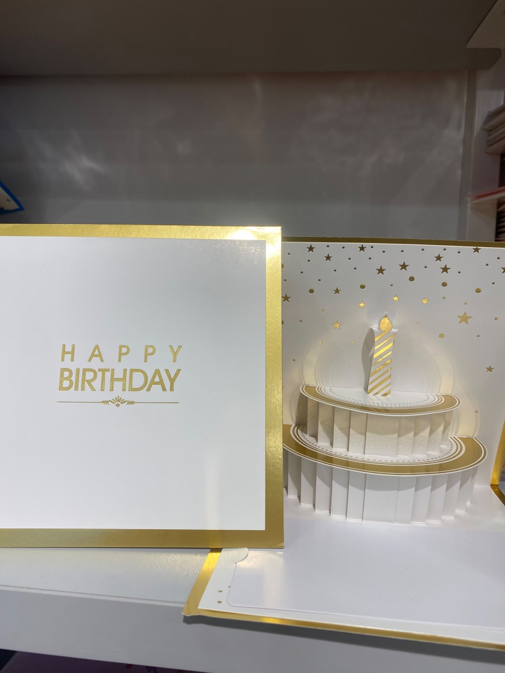 Gold Birthday cake card