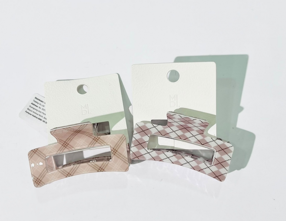 Square Beige Medium Claw Clip Assorted