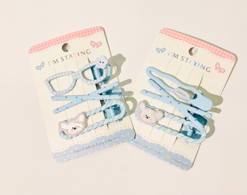 Glasses Button Duck Clip Set Assorted