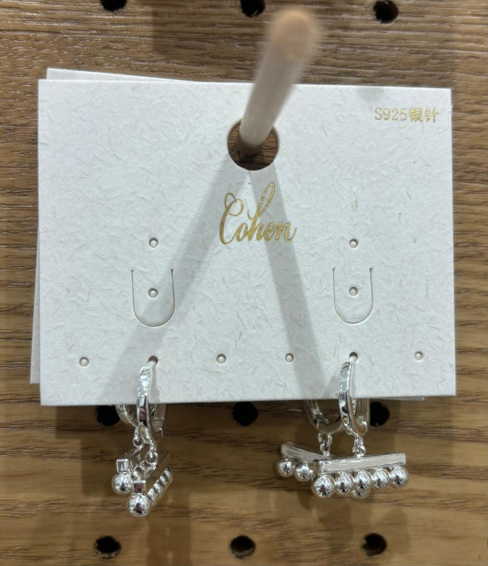 TN word round bead pendant round ear buckle