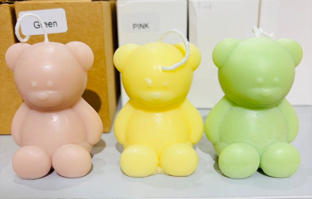 Geometric Bear Candle