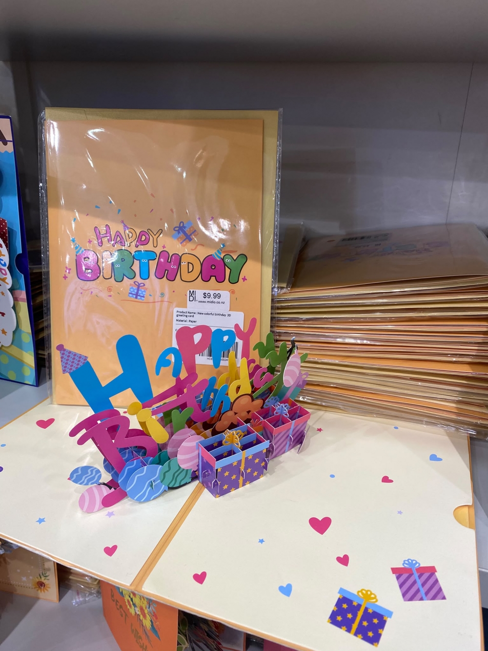 New colorful birthday  3D greeting card