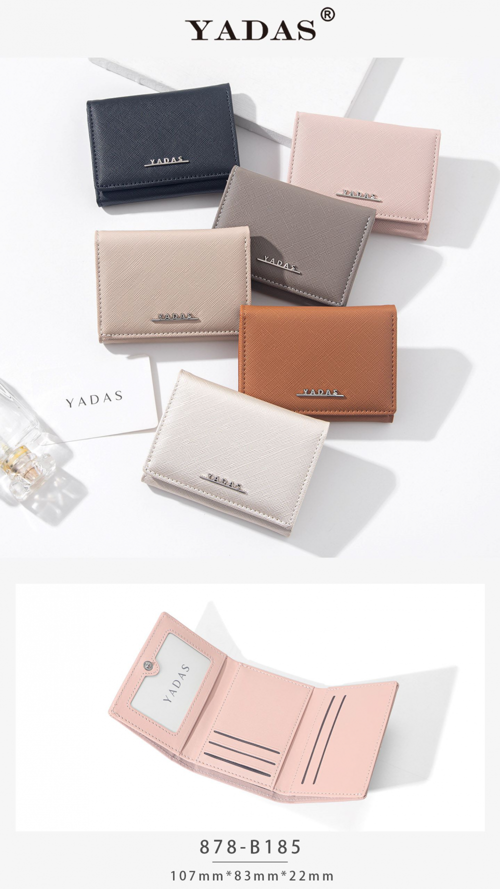 Cross Patterned Three Fold Ladies Wallet