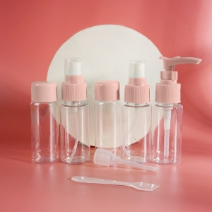 Travel bottle 7-piece set pink